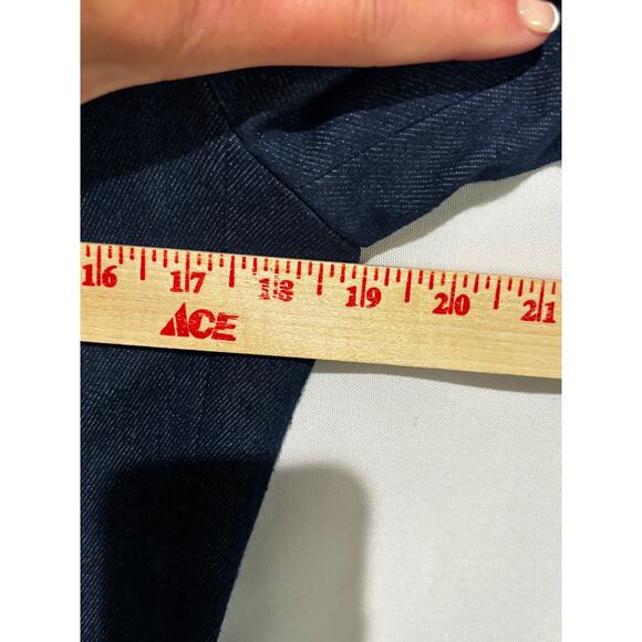 Jag USA Piped Lined Women Sz 6 Blue Denim Blazer Jacket Career Classy Retro - Picture 8 of 10